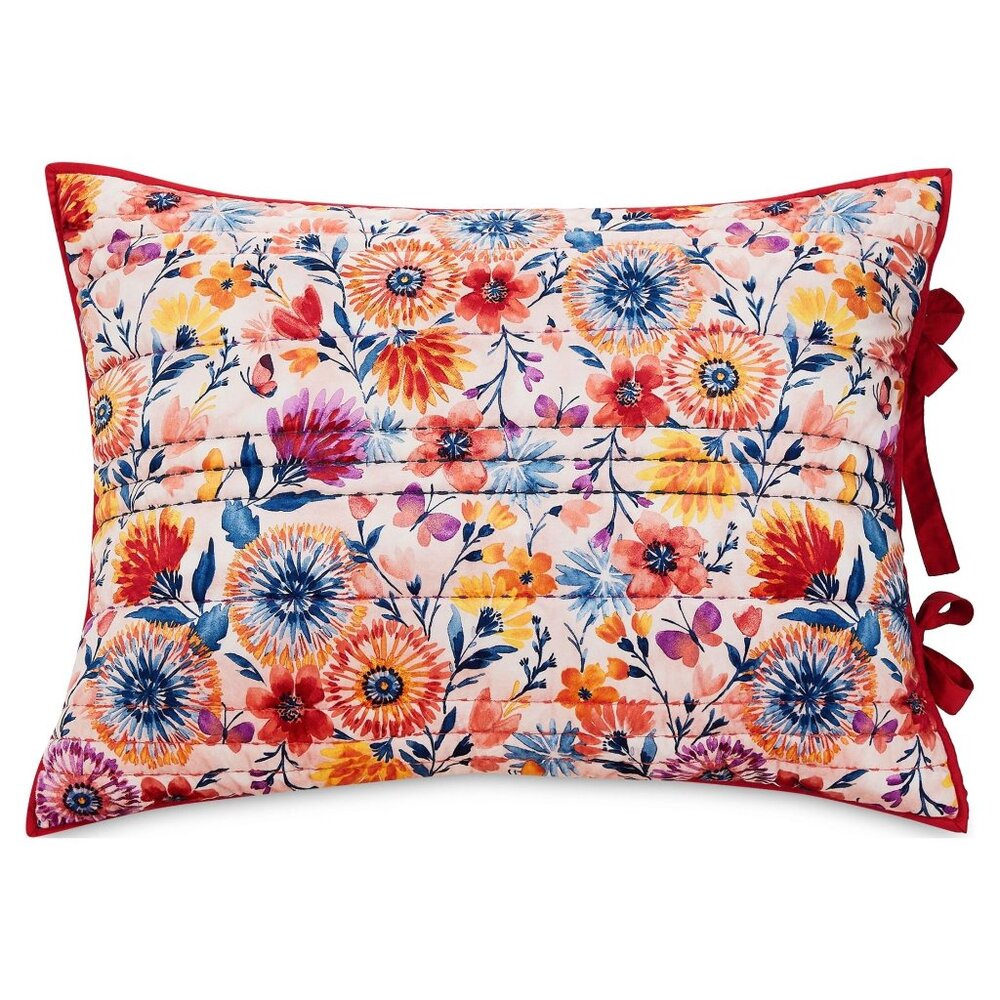 The Pioneer Woman Fluttering Fancies 2-Piece Poly-Velvet Quilt Sham Set, King - Picture 3 of 5